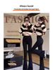 Women's Black High-Waist Flared Plush Pants - Autumn/Winter 2025 Collection