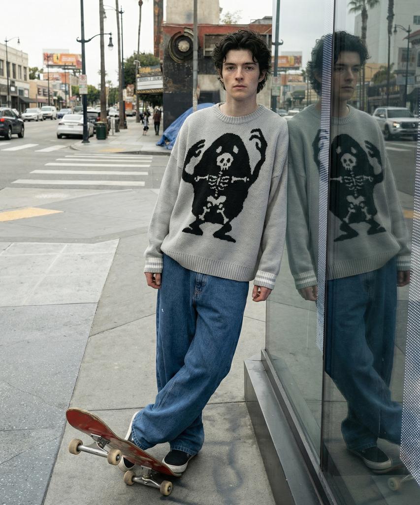 SHVTO Skeleton Knitwear Fog