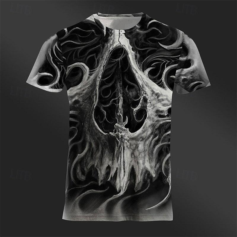 

Men s Graphic Cool Skulls T Shirt Tee Top Short Sleeve T shirt 3D Print Crew Neck Shirt Daily Designer Retro Vintage XL