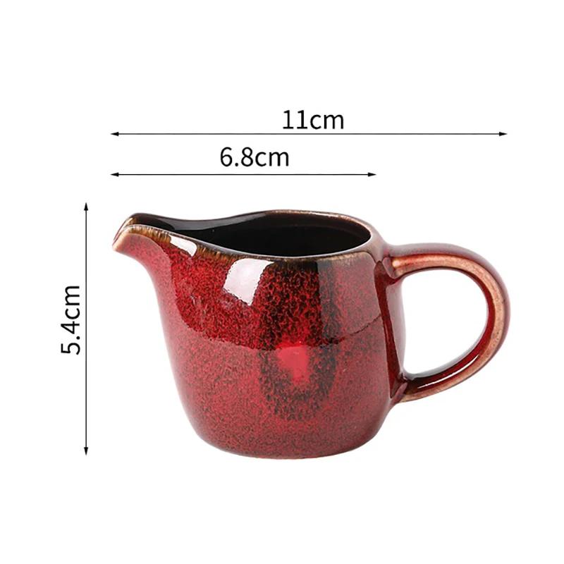 Kiln Change Ceramic Gravy Boat Small Sauce Cup Mini Milk Jug Coffee Pitcher Creamer Jug Honey Ketchup Sauce Container Tableware