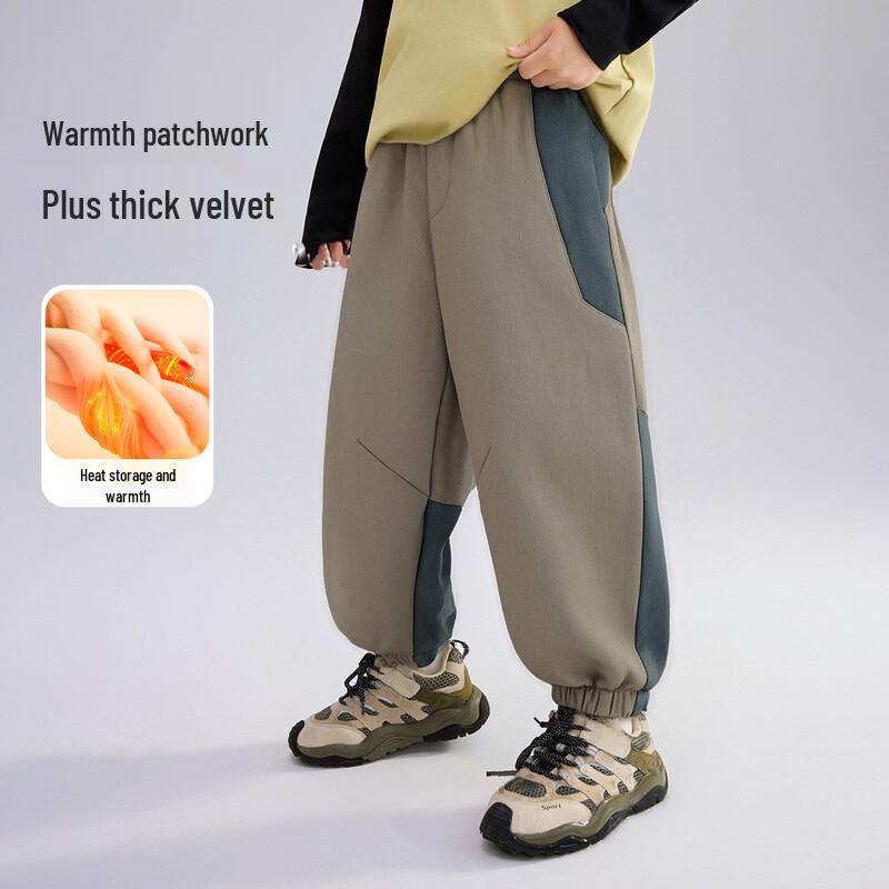 ASK JUNIOR Boys  Winter Waterproof Fleece-lined Casual Sports Pants 170