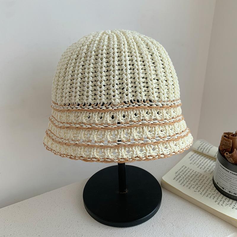 Versatile Hat Style Exquisite Striped Warm Womens Knitted Fisherman Hatscaps