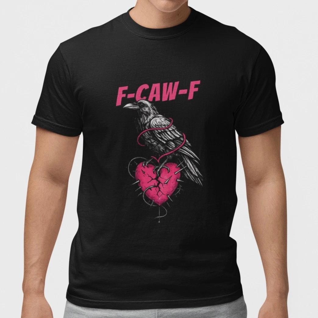 

F-CAW-F Raven Heart Tattoo T-Shirt Gothic Y2K Dark Art Graphic Tee Unisex XL