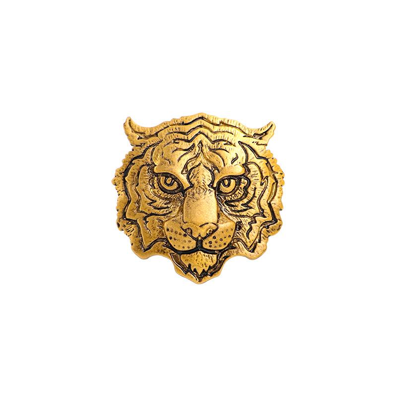 Zodiac Series Zodiac Tiger Head Brooch New Men s Electroplating Domineering Tiger Beast Animal Pin Brooch