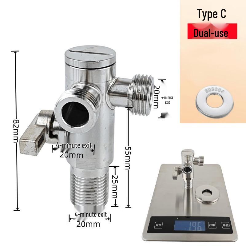 MDNG Stainless Steel 1/2-inch Twin Angle Valve