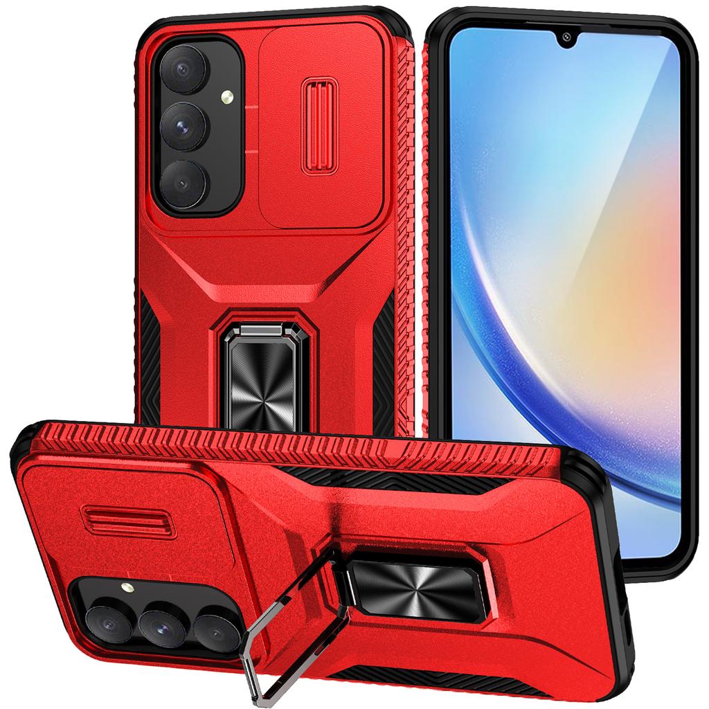 For Samsung Galaxy A35 5G Case TPU+PC Phone Cover with Kickstand/Lens Guard