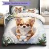 Cute animalsinthesnow Pattern Bedding Quilt Set Quilt Cover Pillowcase Home Decoration Birthday Gift (1 * duvet cover + 2 * pillowcase, without core)