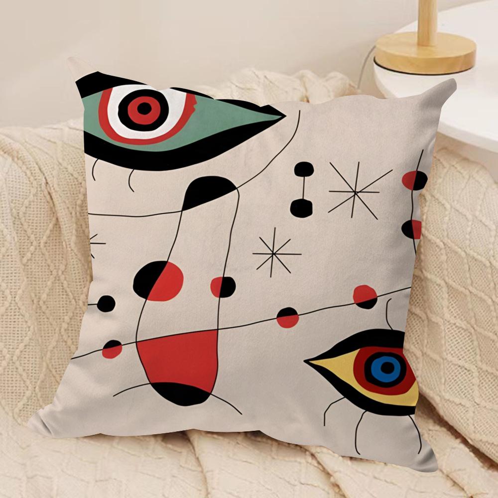 

JJoan MMiros Painting Cushion Cover Soft Plush Fabric DoubleSided Printed Sofa Cushion Cover for All Seasons Home Decor Gift 30x30cm