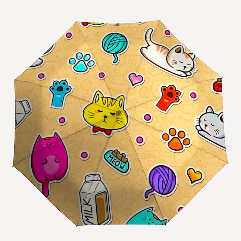 

1PC Cat stickers Personality Umbrella with 8 Frames, Automatic Open, Durable Frame, Quality Craftsmanship y250912083