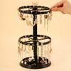 1pc Double Layered Rotating Jewelry Rack, Transparent Tree Shaped Jewelry Display Rack, Earring and Necklace Storage Rack