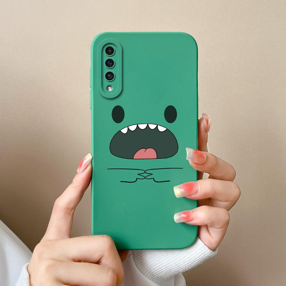 Case For Samsung A50 A50S Cute Astronaut Camera Lens Protection Soft Liquid Silicone Back Cover For Samsung Galaxy A 50 50S Capa