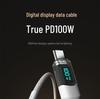 100W Transparent Fast Charging Dual Type-C Cable with Digital Display for Huawei & Apple Laptops