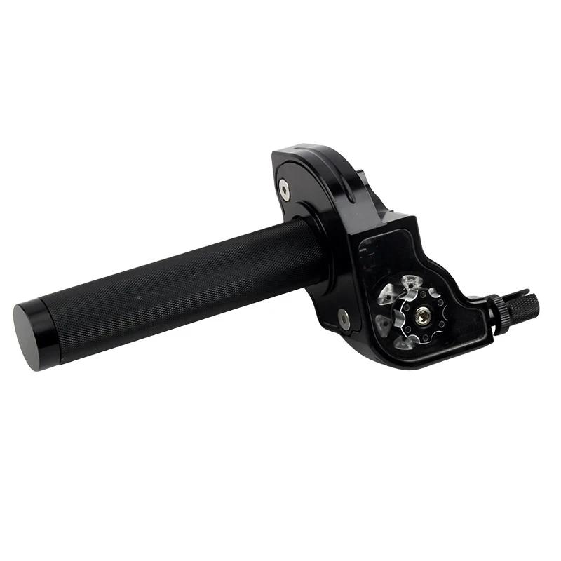 For ATV Quad Bike Motocross Moped Scooter Bike CNC Aluminum Parts 7/8" 22mm Universal Motorcycle Accelerator Throttle Twist Grip,Black.