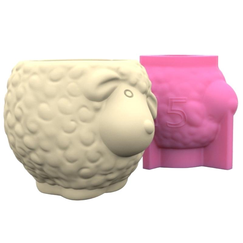 Cute Zebra Fox Concrete Flower Pot Silicone Mold Candle Pen Holder Resin Mold Animal Succulent Planter Pot Mold DIY Art