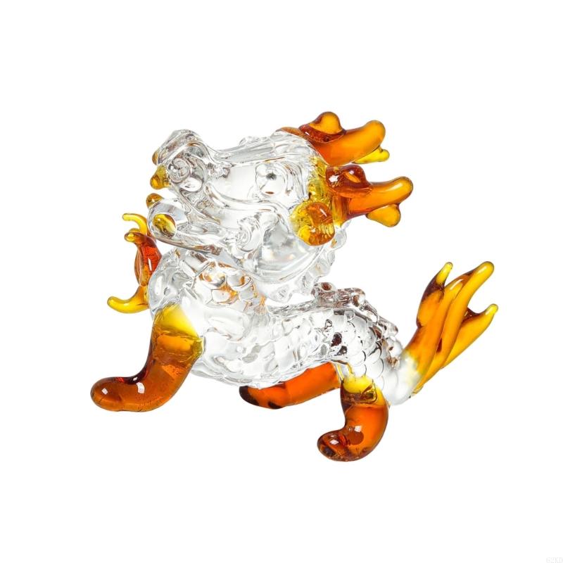 62KD Colorful Crystal Feng Shui Dragon Statue for Office Living Room Craft with Care