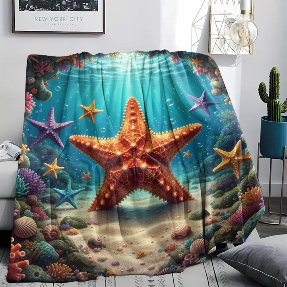 1Pc Cartoon Print Flannel Blanket, High Quality Comfortable for All Seasons, Home Decor, Warmth and Comfort, Perfect for Christmas Birthday Gift