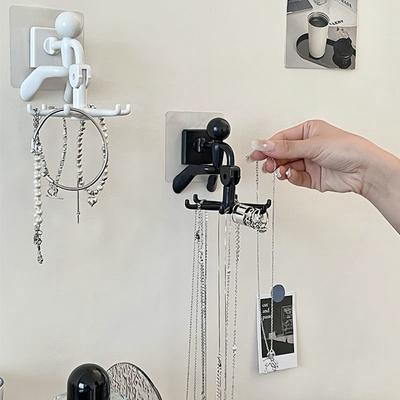 Küchenspatel mit drehbarem Haken Wohnzimmer Schlüssel Halskette Kein Stanzen Starker und spurloser Klebehaken