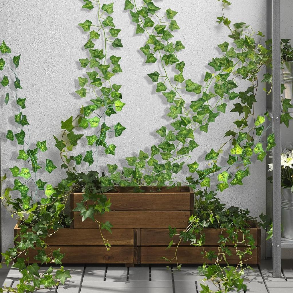 Artificial Plant Green Ivy Leaf Garland Silk Wall Hanging Vine Home Garden Decoration Wedding Party DIY Fake Wreath Leaves