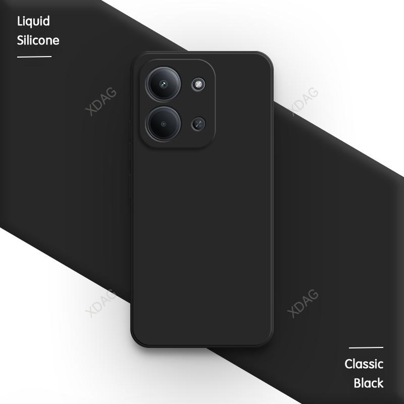 Original Soft Phone Case for Redmi 15C 15R 4G 5G 171mm 173mm Square Cute Liquid Silicone Simple Lens Protection Back Cover Funda