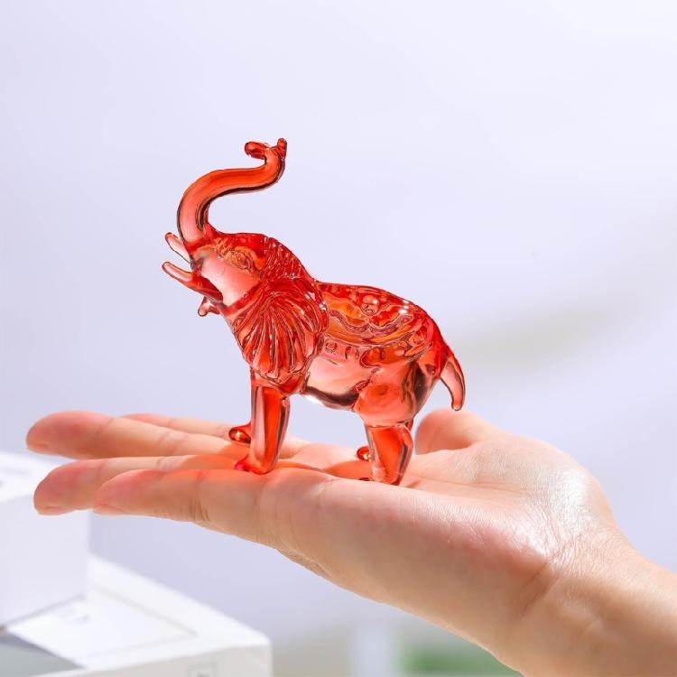 Crystal Elephant Statues Glass Elephant Figurines Collectibles Animal Sculpture Lucky Feng Shui Ornament Home Decors