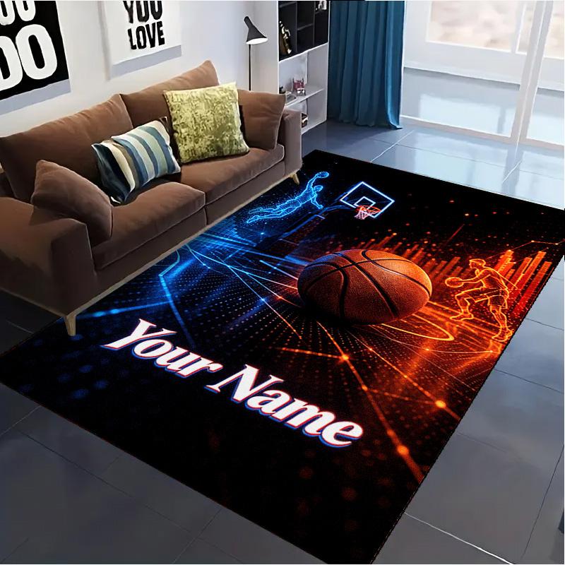 Name Custom Basketball Art Carpet Rug for Living Room Bedroom Home Sofa Decoration,Kids play Non-slip Floor Mat