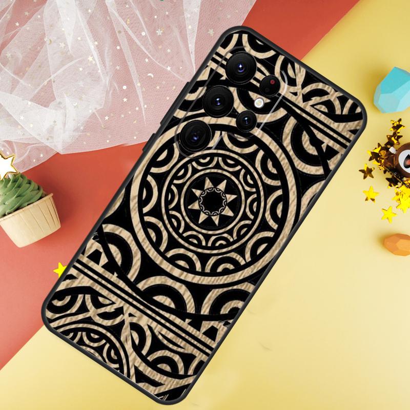 Maori Samoan Polynesian Tribal Phone Case For Samsung Galaxy S25 FE S23 S21 S20 S22 S24 Ultra S9 S10 Plus Cover Coque