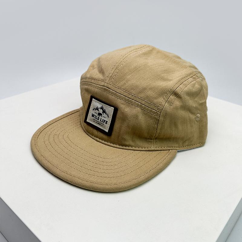 Neue Herren Damen Japanische Flache Schirme Retro Flicken Berg Buchstaben Baseballkappen Atmungsaktiv Sonnenschutz Snapback Kappen Vielseitig Persönlich 52-60cm brown