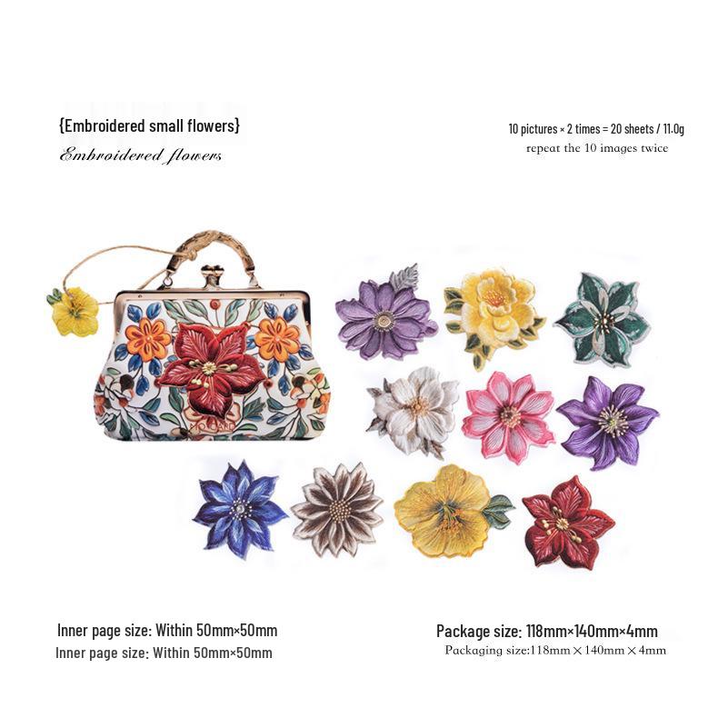 MòMò Brilliant Flowing Light Sticker Pack: 20 Irregular Retro Journal Decoration Sheets, 6 Designs.