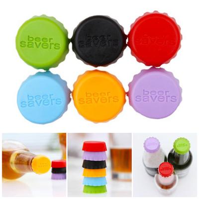 6Pcs Silicone Beer Bottle Caps Set Sealed Beer Bottle Topper for Beverage Preservation Vinegar