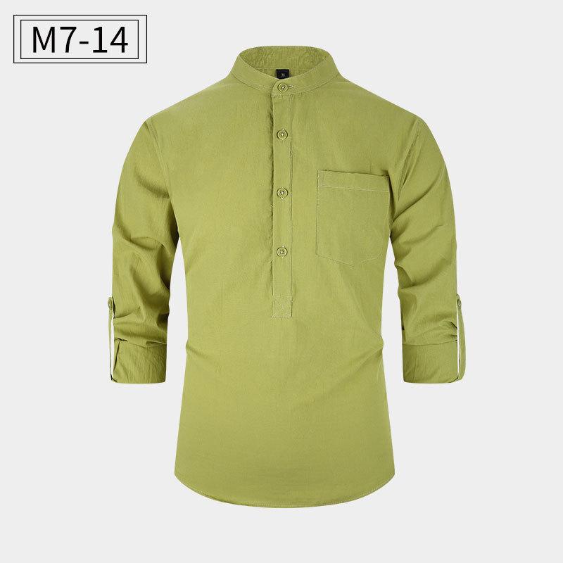 Men’s Heavyweight Long Sleeve Cotton Henley Shirt