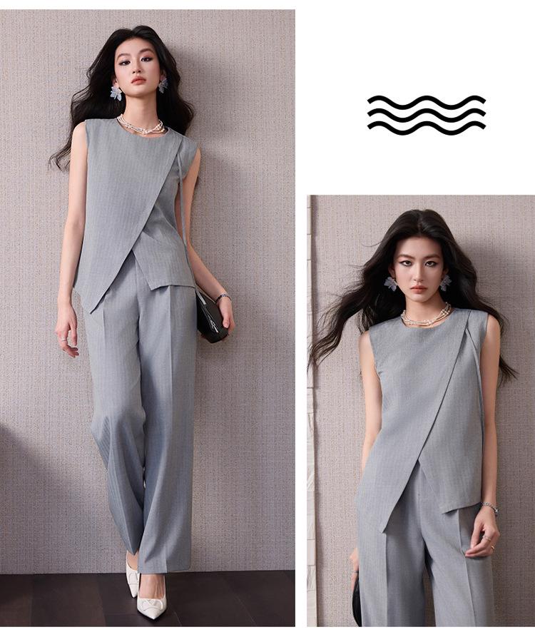 Women's Irregular Vest Two-Piece Set - Spring/Summer High-End Fashion
