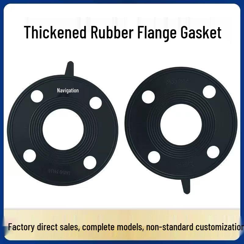 Thickened Rubber Mat with Water Pattern and Holes, Flange Gasket, and Sealing Gasket.