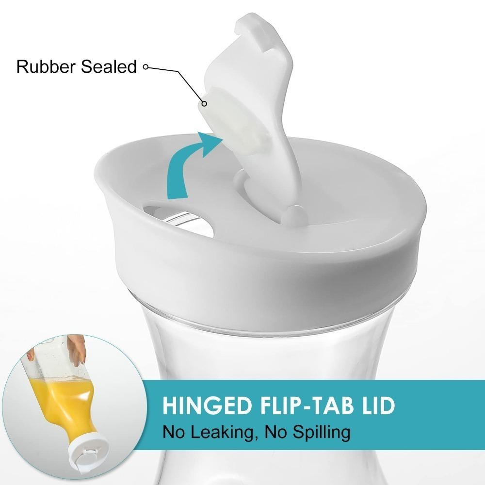 1500ml 50oz Leakproof Flip Top Bottle  Round Square Plastic Juice Container  Portable Drink Vessel for Cold Drinks Fresh Juice