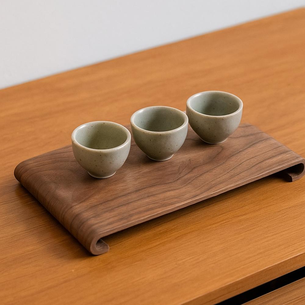 Creative rectangular wooden desktop display rack Hotel Home Coffee Table Decorative Plate Retro Style Heat-resistant Thick Tray