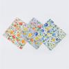 3Pcs 45x45cm Square Cotton Pastoral Flower Printed Portable Lady Handkerchief Women Absorbent Hand Towel Wedding Party Gift