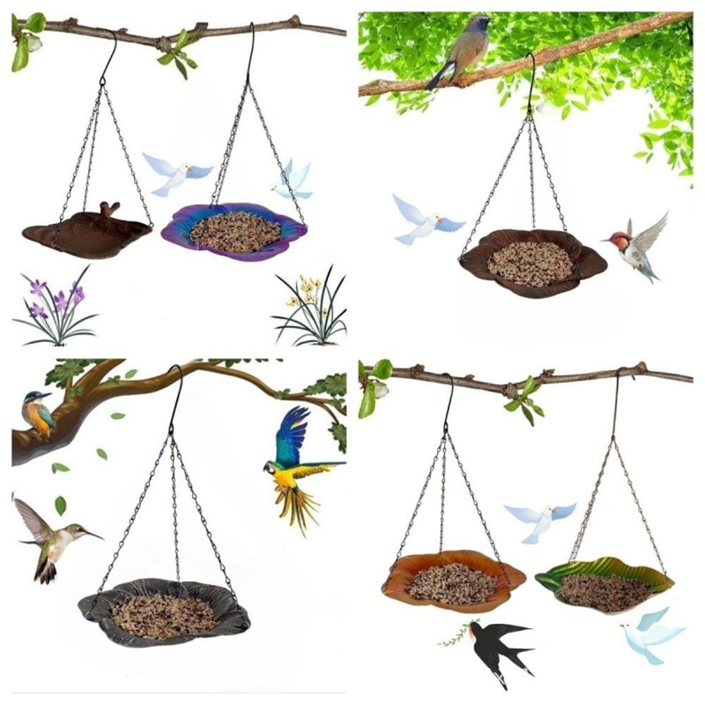 Flower Bird Feeder Balanced Outdoor Bird Food Dispenser Hanging Bird Tray  Courtyard Use