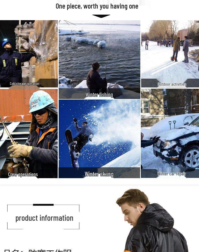 Thickened Winter Hat & Cold-Proof Workwear Jacket for Outdoor Ice Fishing