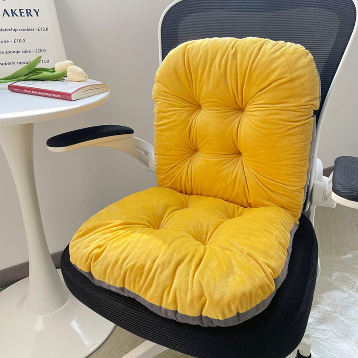 

Ultra-Soft Tufted Velvet Chair Cushion, Full Back Support Pad for Long Sitting 40x43x43cm