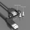 USB 2.0 Male To Female Extension Cable with Mounting Ears, Panel Mount USB a Extender Cord for Cabinet Chassis