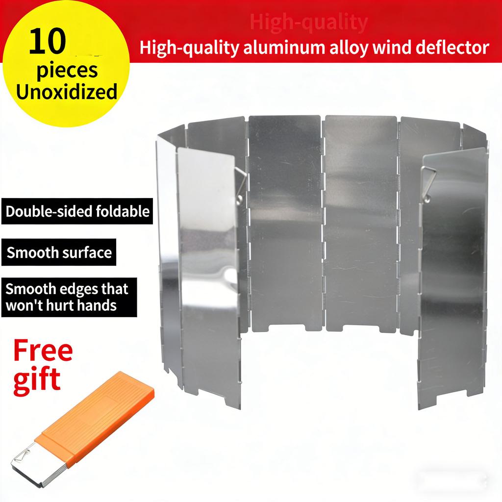 Outdoor Camping and Picnic Burner Aluminum Windbreak Plate Portable Foldable Stove Windbreak Screen Protective Cover Cookware