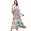 New Women's Rayon Bohemian Holiday Beach Long Dress
