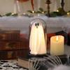 Halloween Decorations Indoor, Lighted Ghost in Glass Dome Cloche, Cute Spooky Halloween Ghost Decor for Tabletop Mantel Display