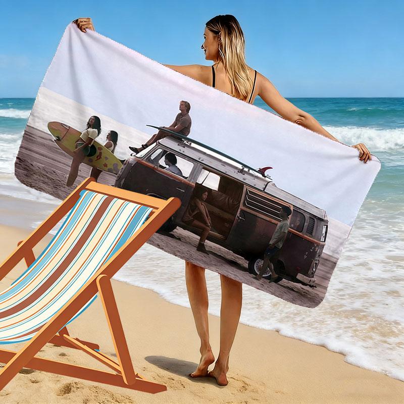 Outer Banks Poster Print Beach Towel, Large Soft Quick Dry Towel for Beach Camping Swimming