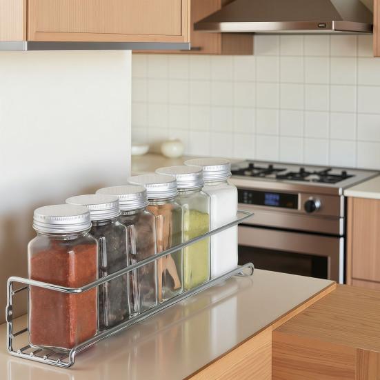 2Pcs Wall Mounted Storage Rack Easy Installation Space Saving Kitchen Organizer Carbon Steel Refrigerator Side Spice Rack