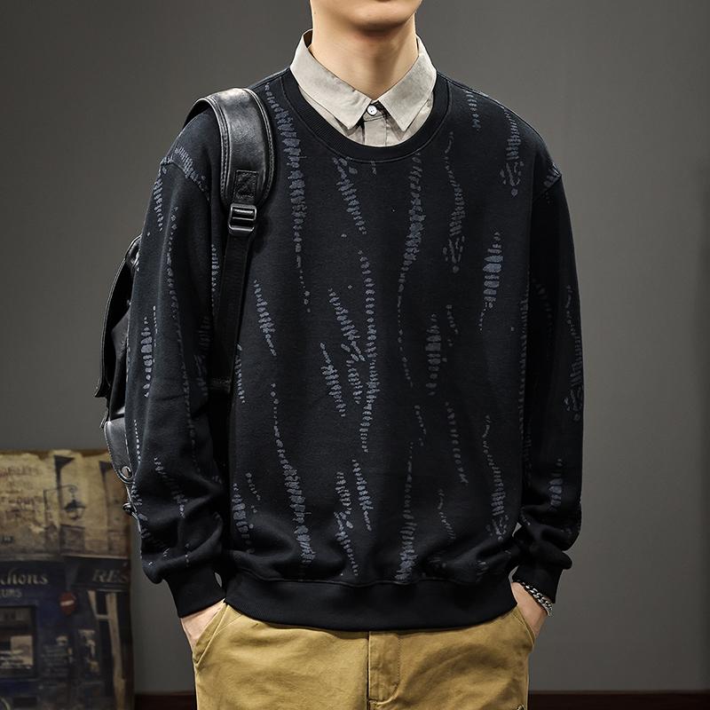 

Осенняя имитация двухсекционного свитера с воротником-рубашкой, мужская американская повседневная плотная трикотажная рубашка-поло с длинными рукавами 4XL чёрный