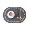 Durable Chain-printed Oval Placemats Oval Shape Leather Waterproof Placemat Washable Waterproof Heat Resistant Pad Kitchen