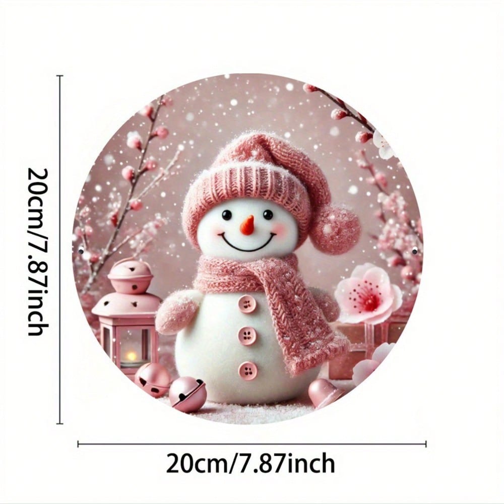 

Pink Snowman Metal Sign 8x8 Inch Christmas Wall Art Waterproof Outdoor Indoor Decor різнокольоровий