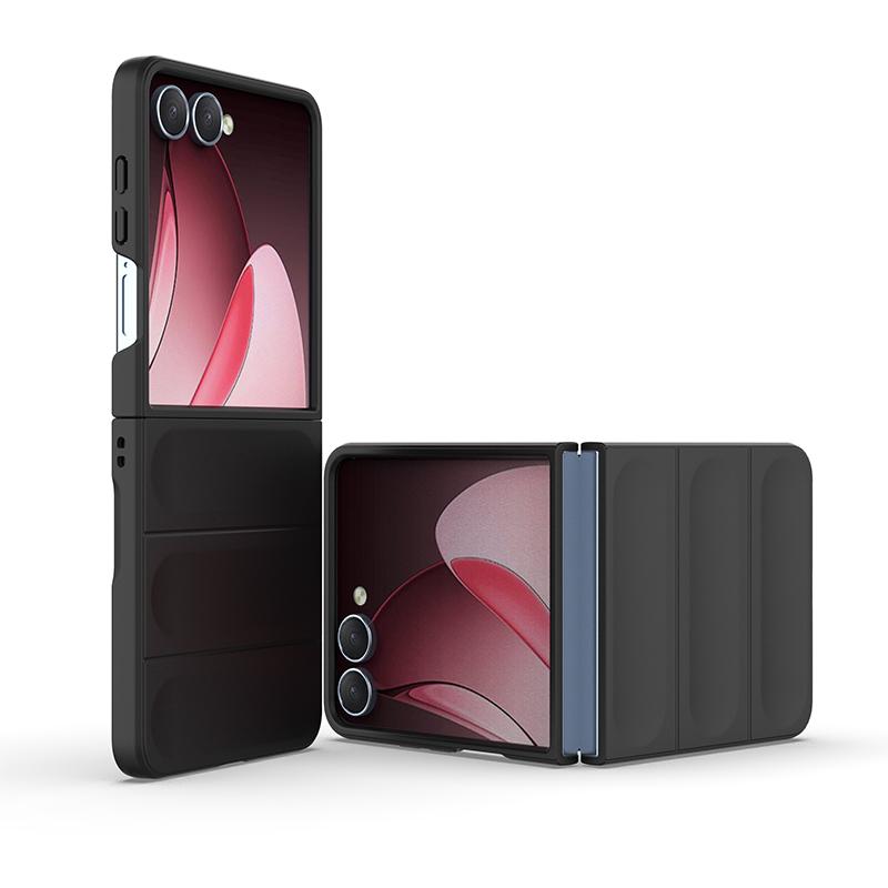 For Samsung Galaxy Z Flip 7 Case Anti-Slip Anti-Fingerprint Shockproof PC Hard Raised Lips Protection Foldable Phone Back Cover
