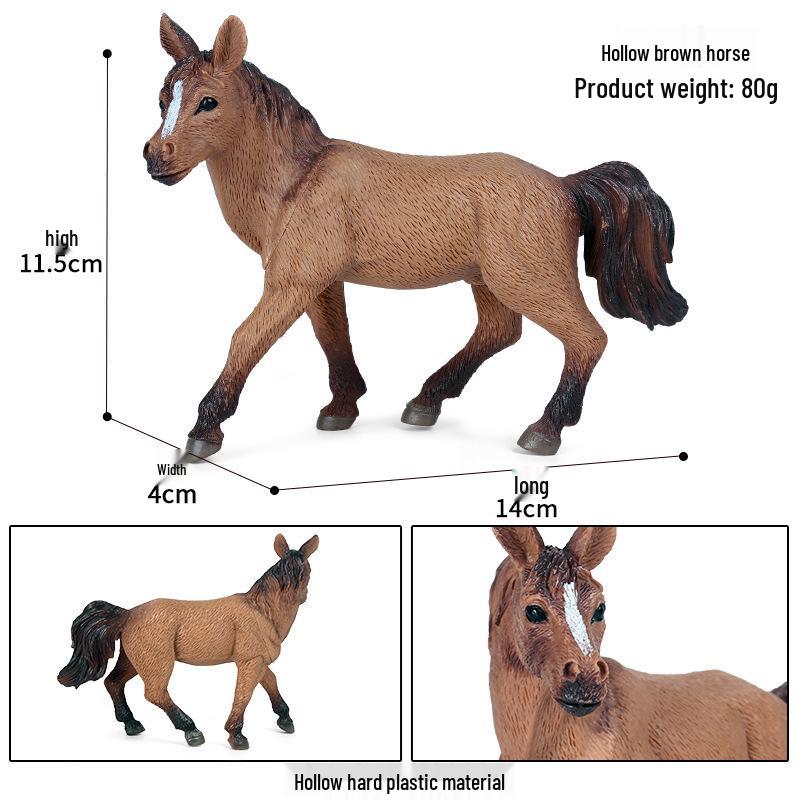 Cross-Border Animal Toy Set: Sheep, Cow, Horse, Donkey, Goat, Poultry Plastic Models