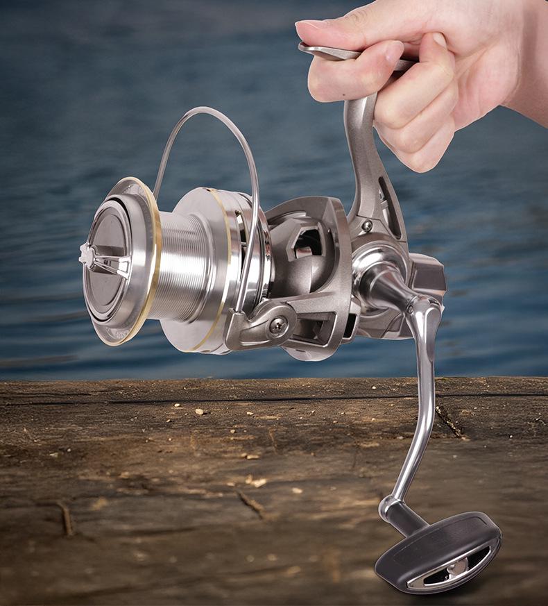 Long Cast Big Game Spinning Reel with Metal Spool & Zero Gap Anchor Rod Fishing Reel
